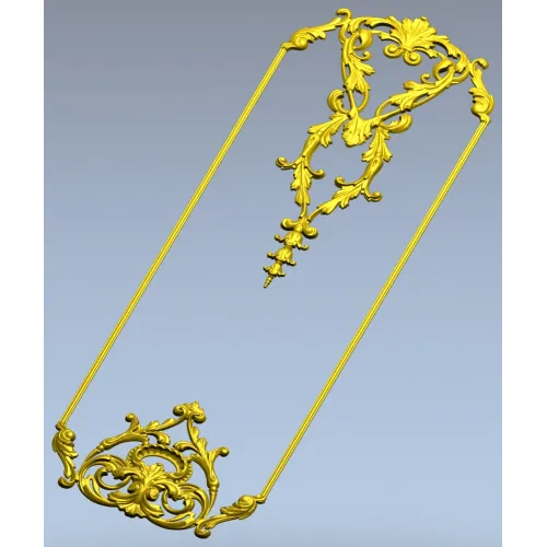 Вертикальная декоративная панель в стиле рококо - 3D модель STL для ЧПУ