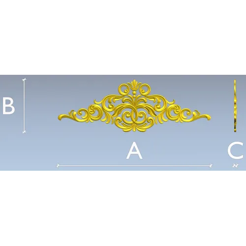 Royal Baroque Crest - STL 3D model for CNC