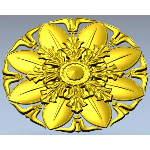 Круглая розетка "Гранёный цветок" - 3D модель STL для ЧПУ