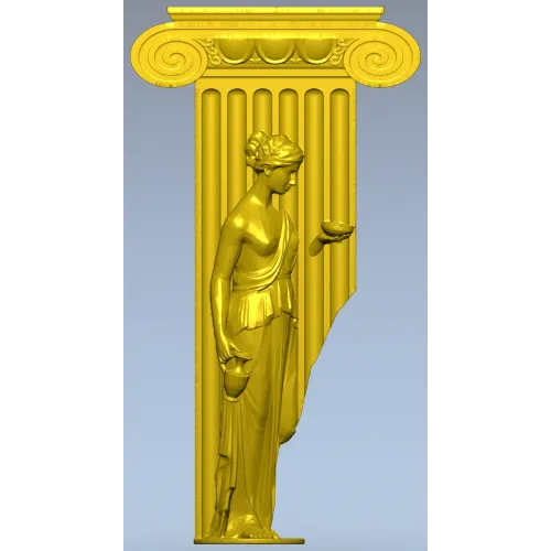 Ionic Caryatid Pilaster STL for CNC Carving