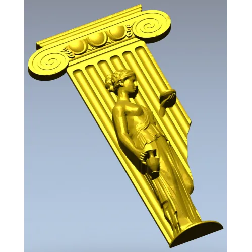 Ionic Caryatid Pilaster STL for CNC Carving