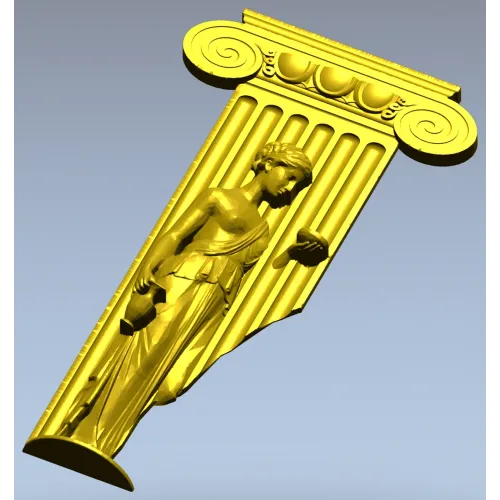 Ionic Caryatid Pilaster STL for CNC Carving