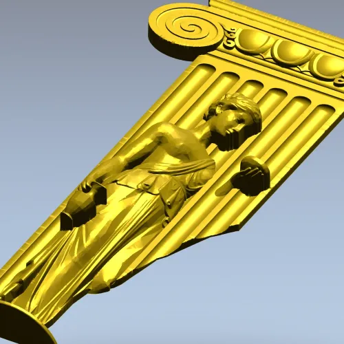Ionic Caryatid Pilaster STL for CNC Carving