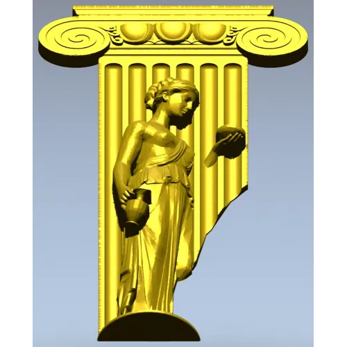 Ionic Caryatid Pilaster STL for CNC Carving