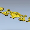 Декоративный картуш с урной и акантовыми завитками - STL для ЧПУ