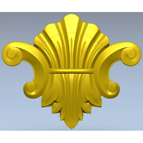 Акантовый декоративный картуш STL для ЧПУ - 3D модель для фрезера