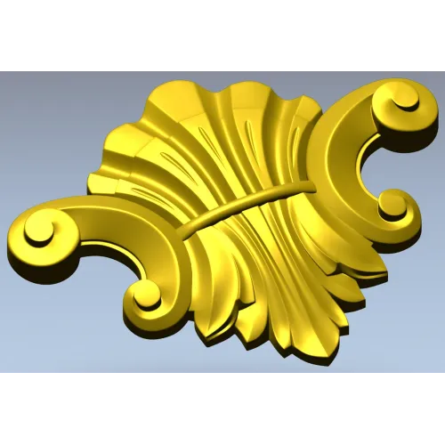 Акантовый декоративный картуш STL для ЧПУ - 3D модель для фрезера