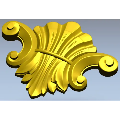 Акантовый декоративный картуш STL для ЧПУ - 3D модель для фрезера