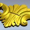Акантовый декоративный картуш STL для ЧПУ - 3D модель для фрезера