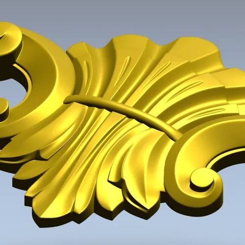Акантовый декоративный картуш STL для ЧПУ - 3D модель для фрезера