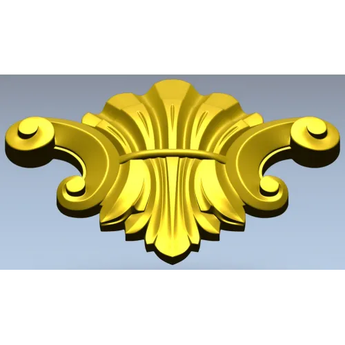 Акантовый декоративный картуш STL для ЧПУ - 3D модель для фрезера