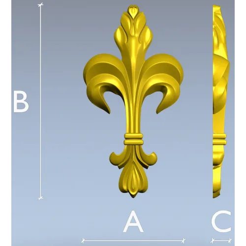 Классическая флер-де-лис - 3D модель в формате STL для ЧПУ
