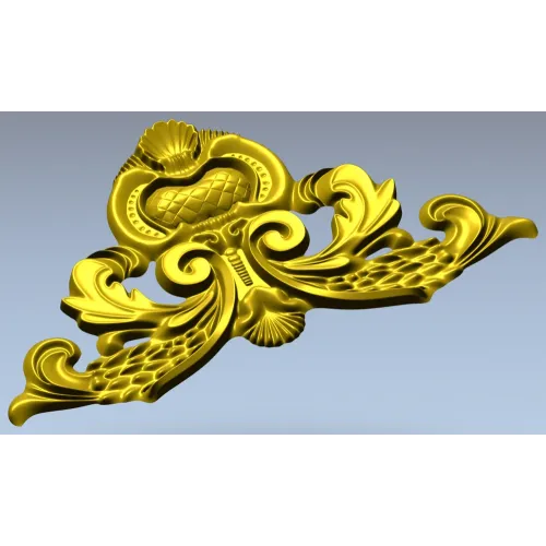 Baroque Acanthus Crest STL for CNC