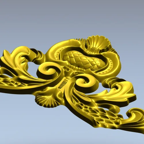Baroque Acanthus Crest STL for CNC