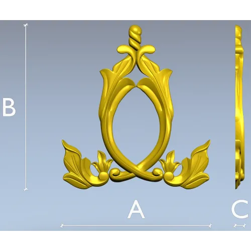 Aureate Acanthus Cartouche - STL 3D model for CNC