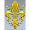 Геральдическая лилия для резьбы - флер-де-лис (STL)