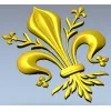 Геральдическая лилия для резьбы - флер-де-лис (STL)