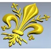 Геральдическая лилия для резьбы - флер-де-лис (STL)