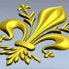Геральдическая лилия для резьбы - флер-де-лис (STL)