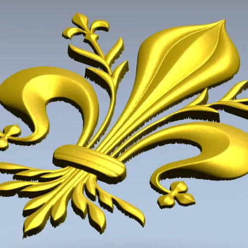 Геральдическая лилия для резьбы - флер-де-лис (STL)