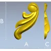 Acanthus Corner Ornament STL - High-Relief 3D Model for CNC