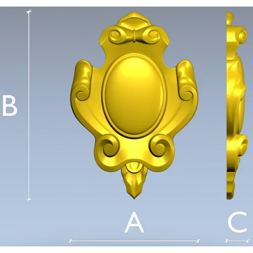 Regal Oval Cartouche - STL 3D model for CNC carving