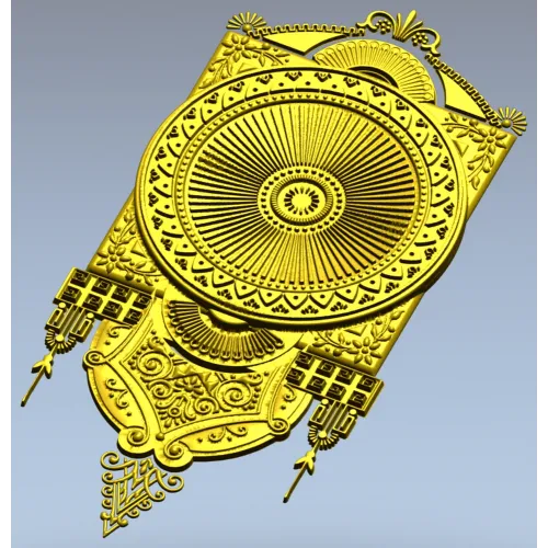 Aurelia Sunburst Medallion - detailed STL 3D model for CNC carving