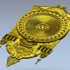 Aurelia Sunburst Medallion - detailed STL 3D model for CNC carving