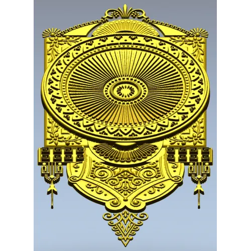 Aurelia Sunburst Medallion - detailed STL 3D model for CNC carving