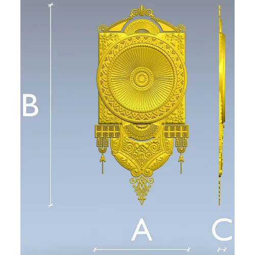 Aurelia Sunburst Medallion - detailed STL 3D model for CNC carving