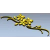 Floral Swag STL Model for CNC - Elegant Low-Relief Flower Ornament