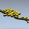 Floral Swag STL Model for CNC - Elegant Low-Relief Flower Ornament