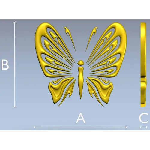 Ornamental Butterfly STL Relief for CNC Milling