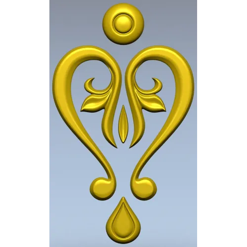 Baroque Heart Applique STL 3D Model for CNC