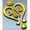 Baroque Heart Applique STL 3D Model for CNC