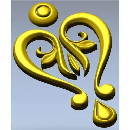 Baroque Heart Applique STL 3D Model for CNC