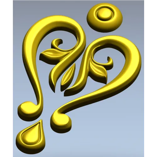 Baroque Heart Applique STL 3D Model for CNC