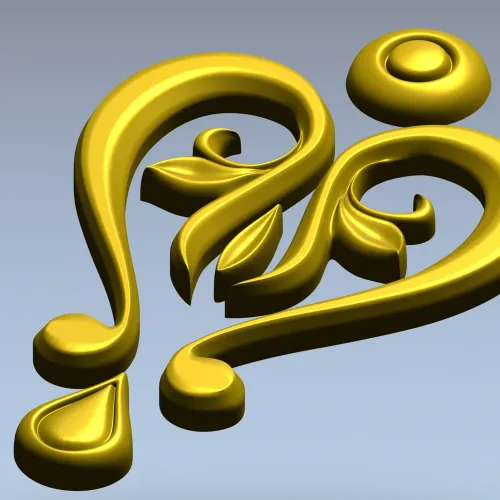 Baroque Heart Applique STL 3D Model for CNC