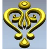 Baroque Heart Applique STL 3D Model for CNC