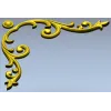 Угловой декоративный орнамент "Витой Лист" - 3D модель STL для ЧПУ