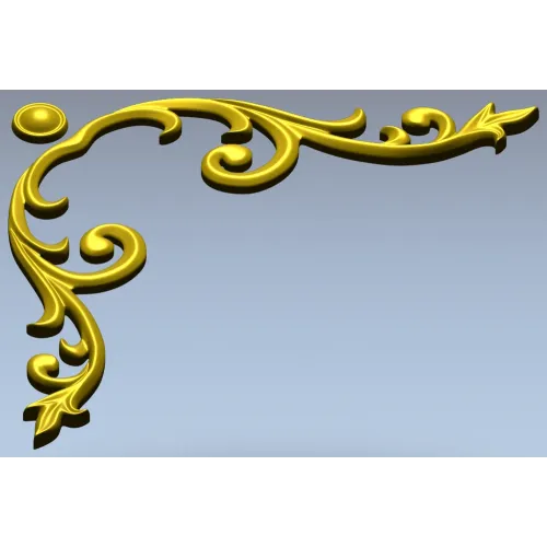 Угловой декоративный орнамент "Витой Лист" - 3D модель STL для ЧПУ