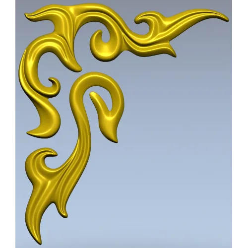Acanthus Corner Relief STL for CNC Milling