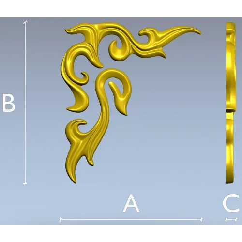 Acanthus Corner Relief STL for CNC Milling