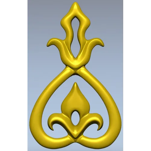 Teardrop Fleur Applique STL for CNC carving