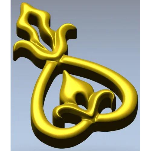 Teardrop Fleur Applique STL for CNC carving