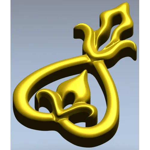Teardrop Fleur Applique STL for CNC carving