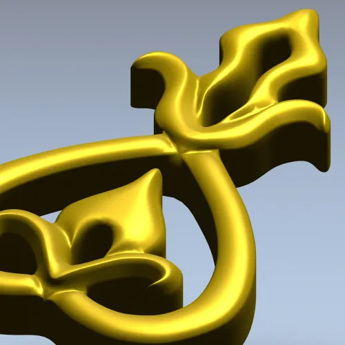 Teardrop Fleur Applique STL for CNC carving