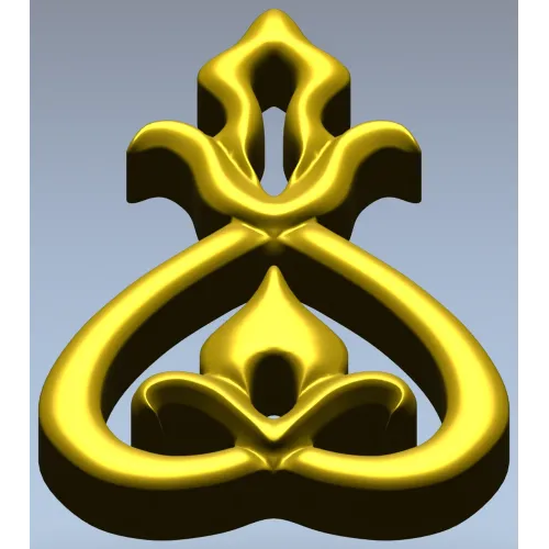 Teardrop Fleur Applique STL for CNC carving