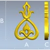 Teardrop Fleur Applique STL for CNC carving