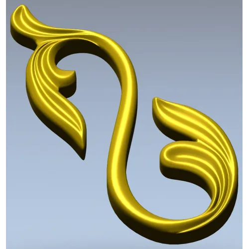 Acanthus S-Scroll decorative STL model for CNC milling